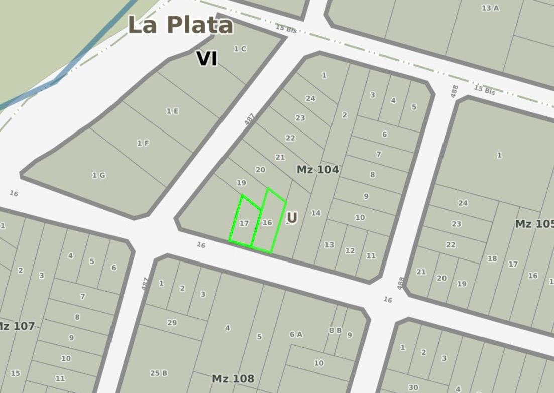 Imagen Terreno 16 e/ 487 y 488